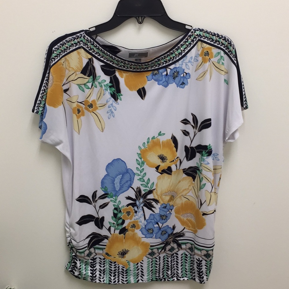 JM Collection Floral Top - Picture 2 of 6